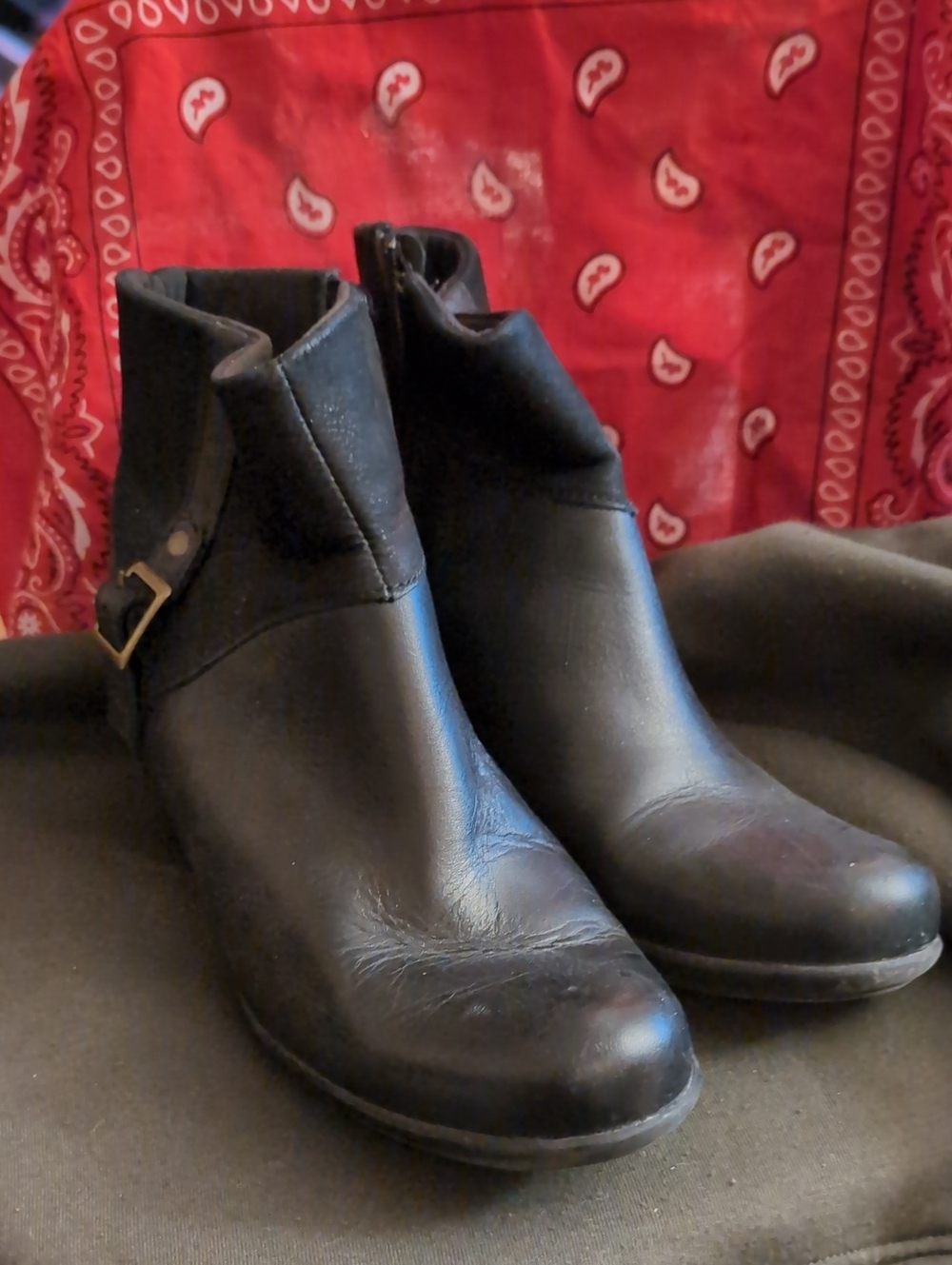 Clarks Black Leather Ankle Boots